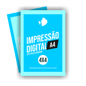 IMPRESSÃO DIGITAL A4 couche 29,7 X 21,0mm 4X4 opcional opcional area maxima de impressão 29X20